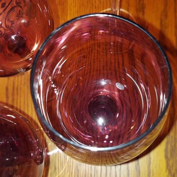 AMETHYST Crystal Wine Glasses with Gold Trim - Picture 5 of 9